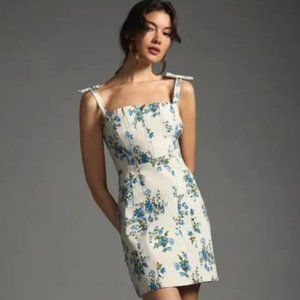 Brand New By Anthropologie Floral Print Shoulder-Tie Dress